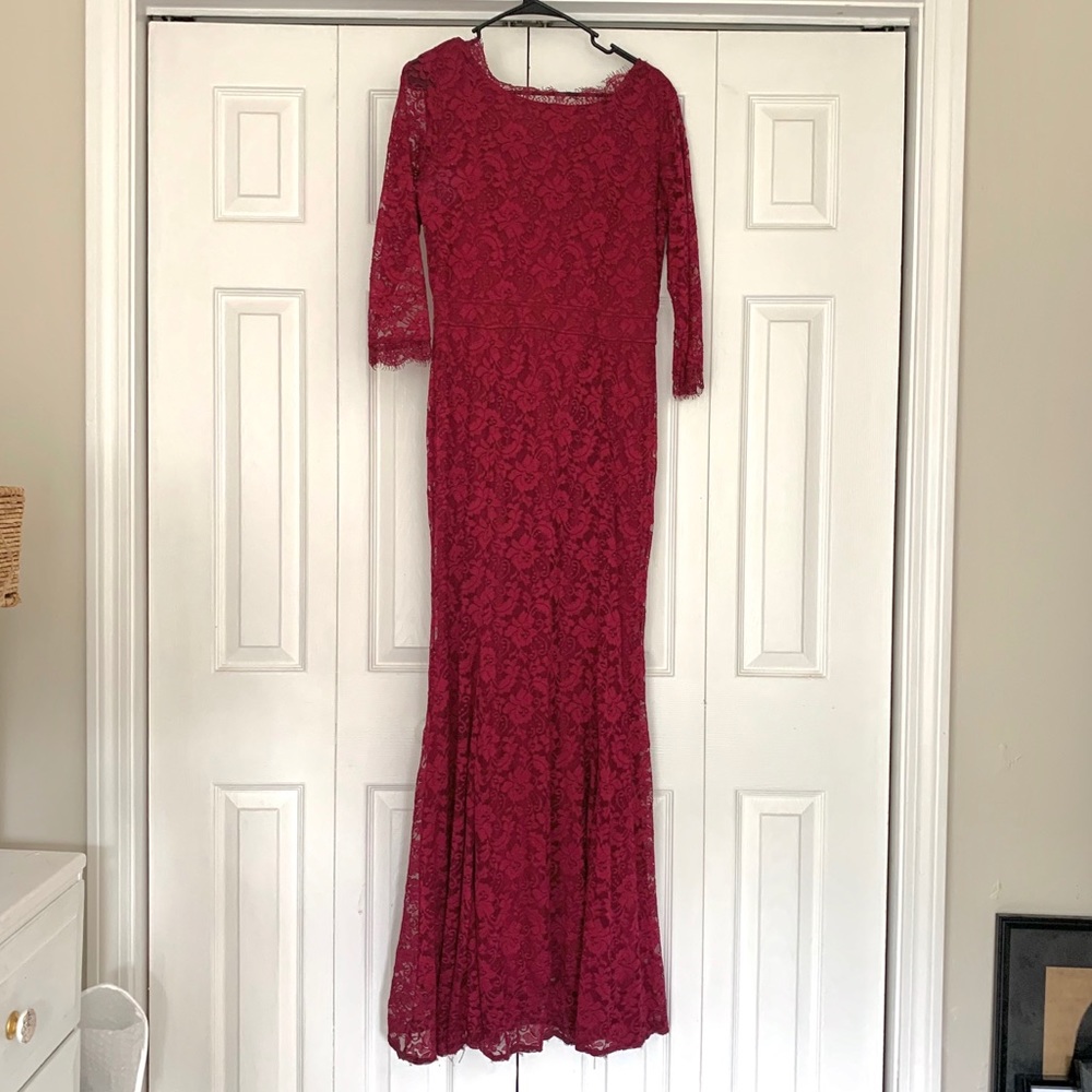 Burgundy Lace Gown